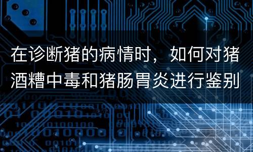 在诊断猪的病情时，如何对猪酒糟中毒和猪肠胃炎进行鉴别？