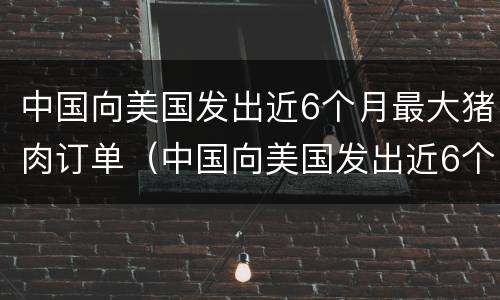 中国向美国发出近6个月最大猪肉订单（中国向美国发出近6个月最大猪肉订单是什么）