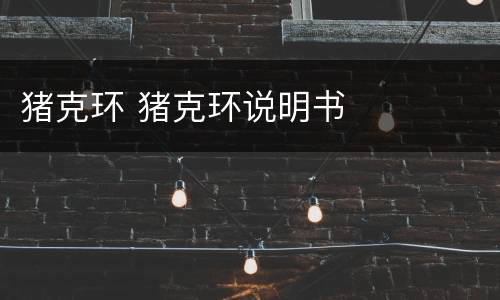 猪克环 猪克环说明书