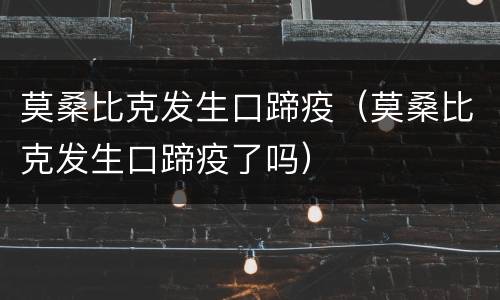 莫桑比克发生口蹄疫（莫桑比克发生口蹄疫了吗）
