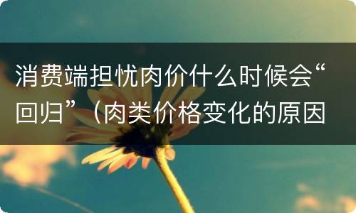 消费端担忧肉价什么时候会“回归”（肉类价格变化的原因）