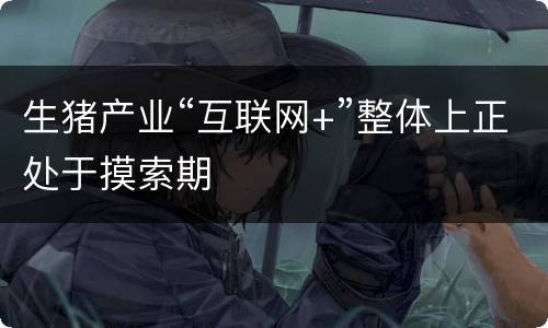 生猪产业“互联网+”整体上正处于摸索期