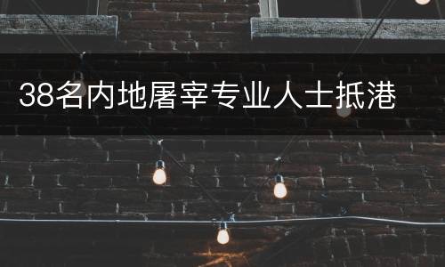 38名内地屠宰专业人士抵港