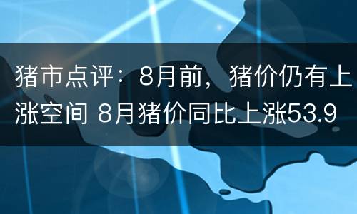 猪市点评：8月前，猪价仍有上涨空间 8月猪价同比上涨53.9%,但高价不会持续太久