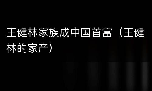 王健林家族成中国首富（王健林的家产）