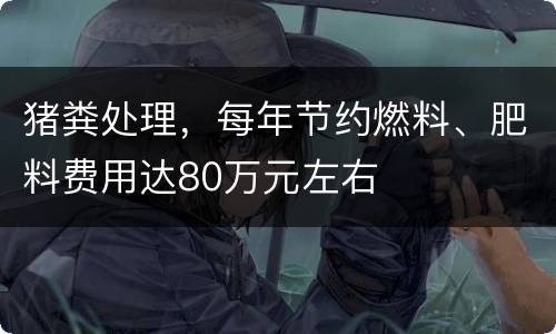 猪粪处理，每年节约燃料、肥料费用达80万元左右