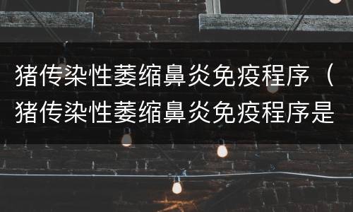 猪传染性萎缩鼻炎免疫程序（猪传染性萎缩鼻炎免疫程序是什么）