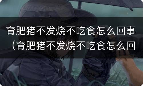 育肥猪不发烧不吃食怎么回事（育肥猪不发烧不吃食怎么回事呀）
