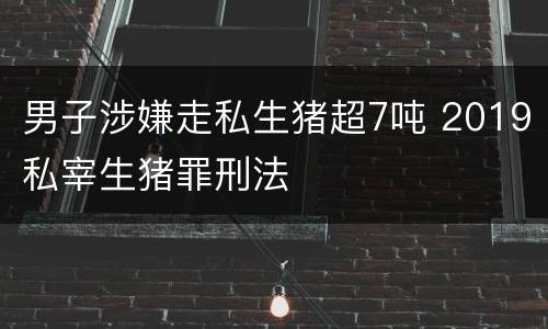 男子涉嫌走私生猪超7吨 2019私宰生猪罪刑法