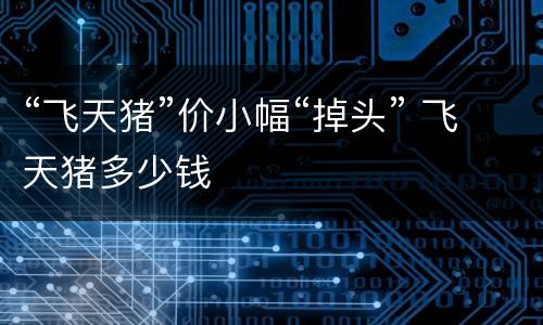 “飞天猪”价小幅“掉头” 飞天猪多少钱