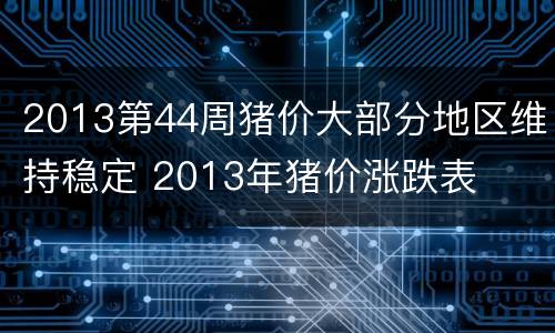 2013第44周猪价大部分地区维持稳定 2013年猪价涨跌表