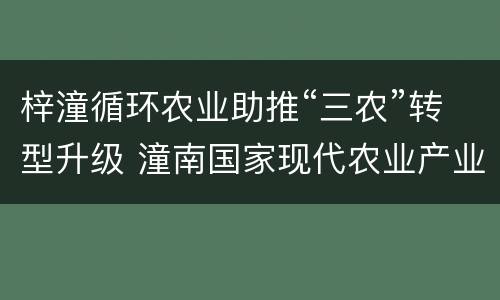 梓潼循环农业助推“三农”转型升级 潼南国家现代农业产业园
