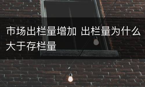 市场出栏量增加 出栏量为什么大于存栏量