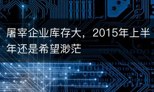 屠宰企业库存大，2015年上半年还是希望渺茫