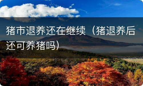 猪市退养还在继续（猪退养后还可养猪吗）