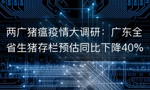 两广猪瘟疫情大调研：广东全省生猪存栏预估同比下降40%