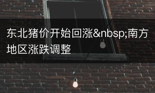 东北猪价开始回涨&nbsp;南方地区涨跌调整