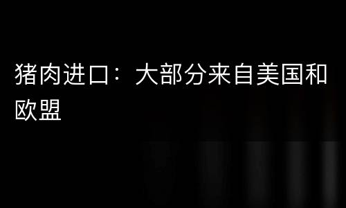 猪肉进口：大部分来自美国和欧盟