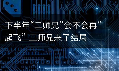 下半年“二师兄”会不会再“起飞” 二师兄来了结局