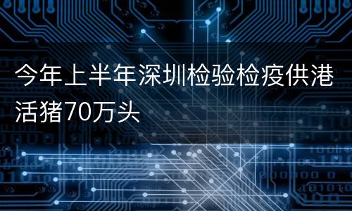 今年上半年深圳检验检疫供港活猪70万头