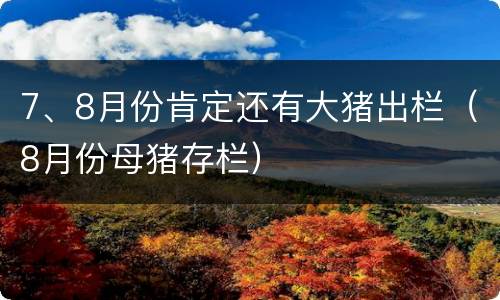 7、8月份肯定还有大猪出栏（8月份母猪存栏）