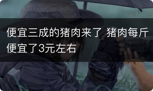 便宜三成的猪肉来了 猪肉每斤便宜了3元左右