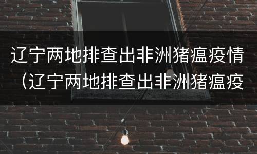 辽宁两地排查出非洲猪瘟疫情(辽宁两地排查出非洲猪瘟疫情情况)