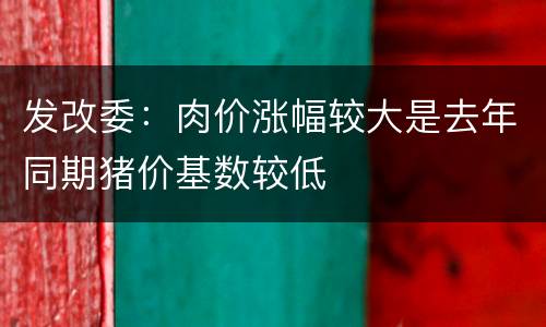 发改委：肉价涨幅较大是去年同期猪价基数较低