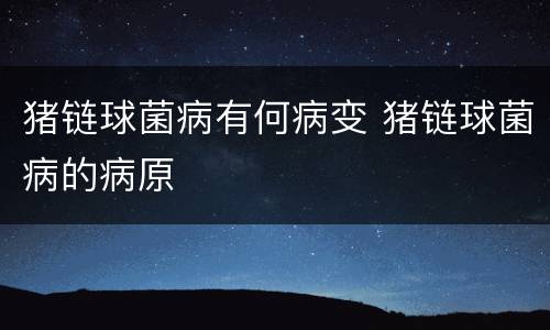 猪链球菌病有何病变 猪链球菌病的病原