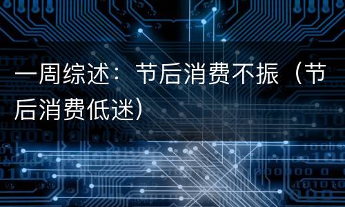 一周综述：节后消费不振（节后消费低迷）