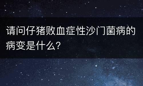 请问仔猪败血症性沙门菌病的病变是什么？