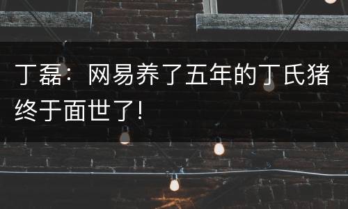 丁磊：网易养了五年的丁氏猪终于面世了!