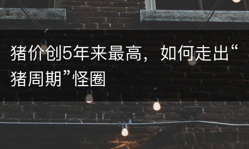 猪价创5年来最高，如何走出“猪周期”怪圈
