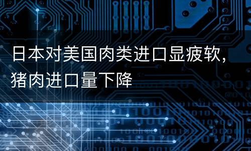 日本对美国肉类进口显疲软，猪肉进口量下降
