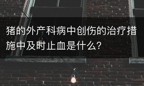 猪的外产科病中创伤的治疗措施中及时止血是什么？