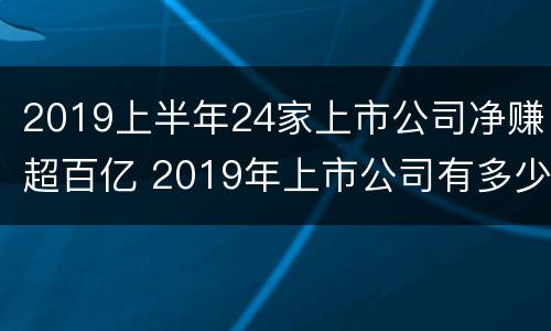 2019上半年24家上市公司净赚超百亿 2019年上市公司有多少家