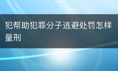 犯帮助犯罪分子逃避处罚怎样量刑