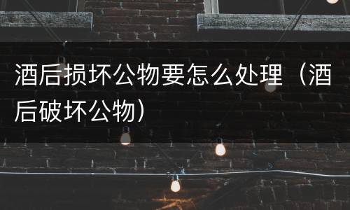 酒后损坏公物要怎么处理（酒后破坏公物）