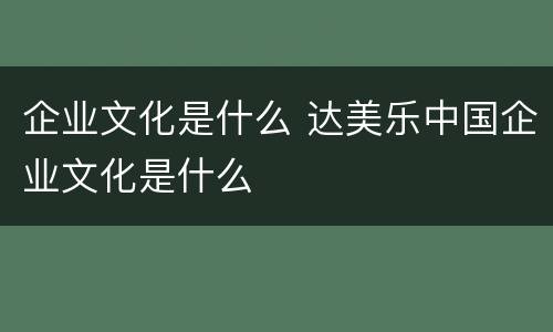 企业文化是什么 达美乐中国企业文化是什么