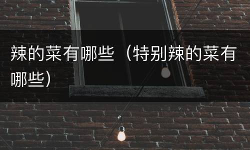 辣的菜有哪些（特别辣的菜有哪些）