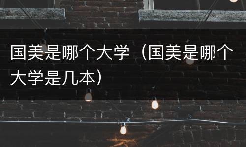 国美是哪个大学（国美是哪个大学是几本）