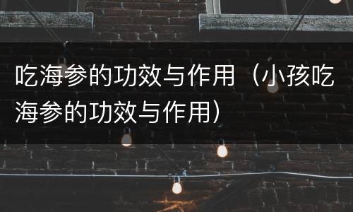 吃海参的功效与作用（小孩吃海参的功效与作用）