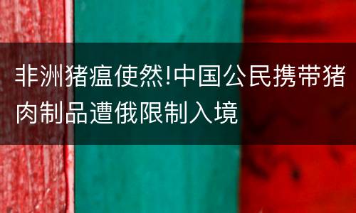 非洲猪瘟使然!中国公民携带猪肉制品遭俄限制入境