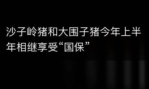 沙子岭猪和大围子猪今年上半年相继享受“国保”